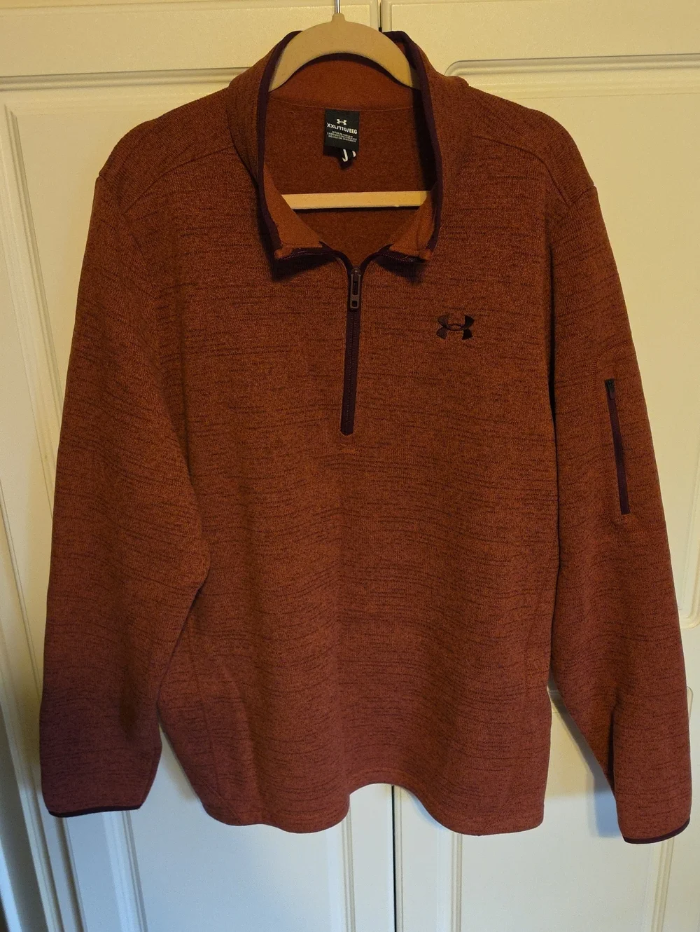 Under Armour Men’s Zip Pullover Sweater in Rust Brown